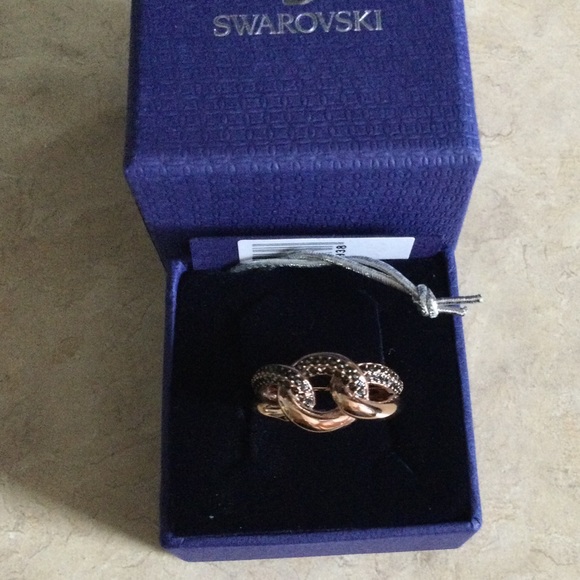 Lane Motif Ring Black,Rosegoldtone plated size 55 - Picture 4 of 12